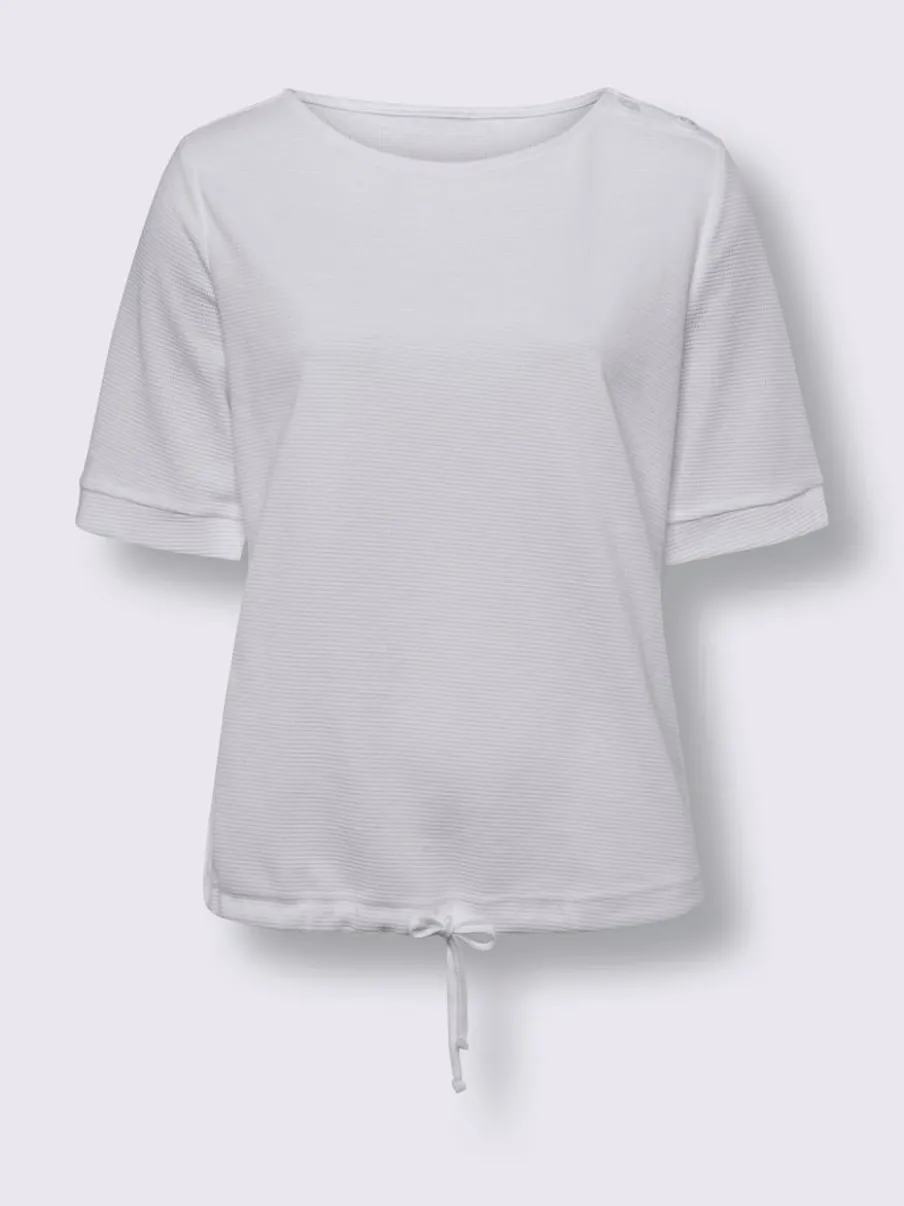 T-shirts manches courtes avec encolure ronde et bouton