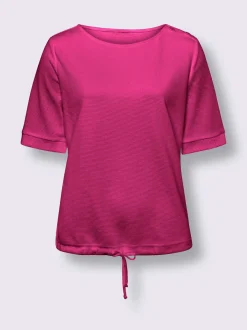 T-shirts manches courtes avec encolure ronde et bouton
