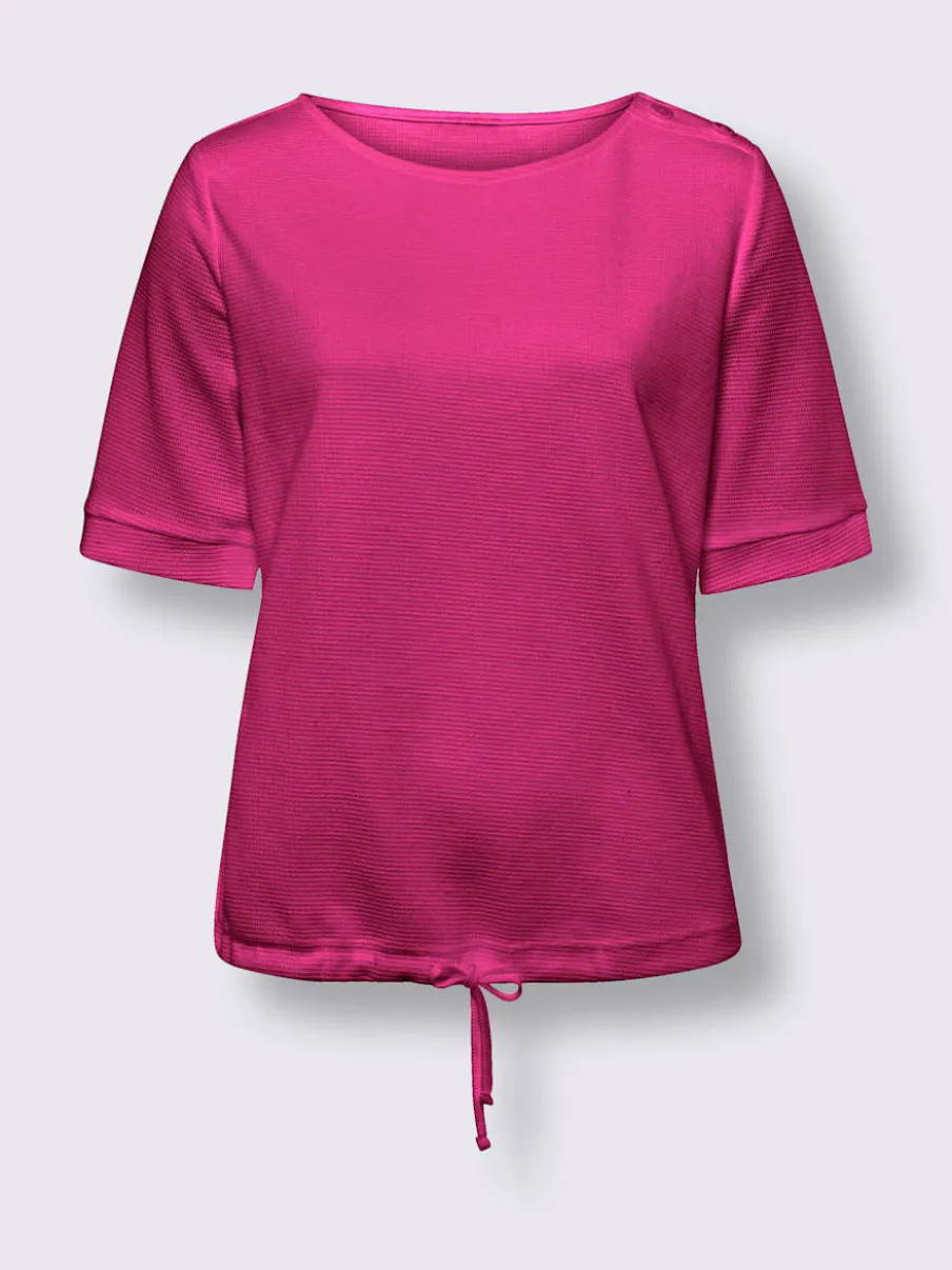 T-shirts manches courtes avec encolure ronde et bouton