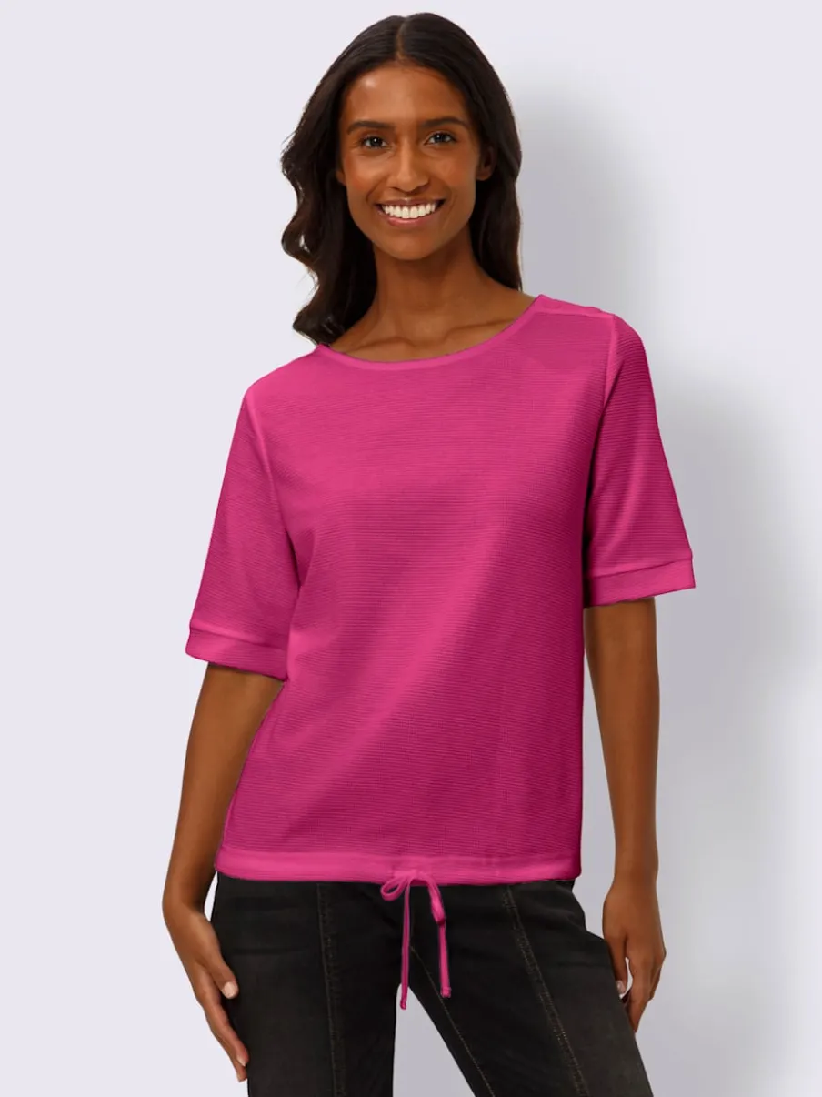 T-shirts manches courtes avec encolure ronde et bouton