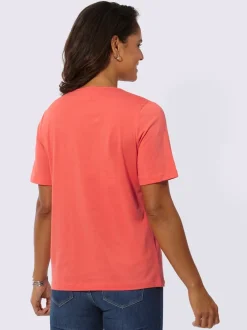 T-shirts à manches courtes avec col en V et rivets
