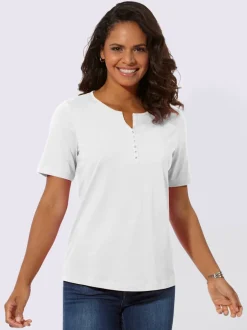 T-shirts à manches courtes avec col en V et rivets