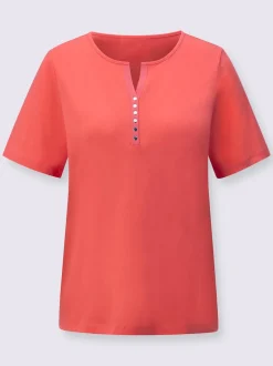 T-shirts à manches courtes avec col en V et rivets