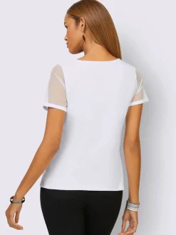 T-shirts à manches courtes avec empiècements en maille raffinés