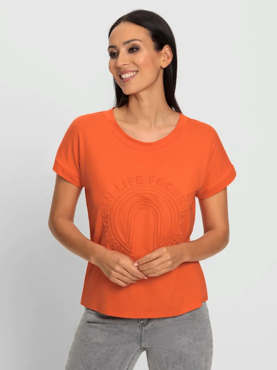 T-shirts à manches courtes avec imprimé 3D encolure ronde
