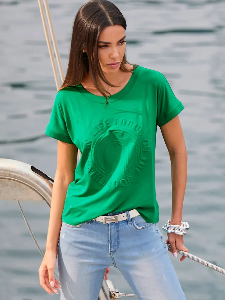 T-shirts à manches courtes avec imprimé 3D encolure ronde