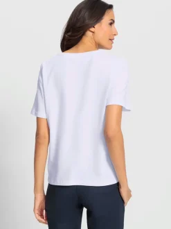 T-shirts à manches courtes doux avec imprimé géométrique moderne
