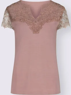 T-shirts à manches courtes en broderie anglaise délicate