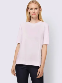 T-shirts manches courtes encolure ronde avec plis décoratifs