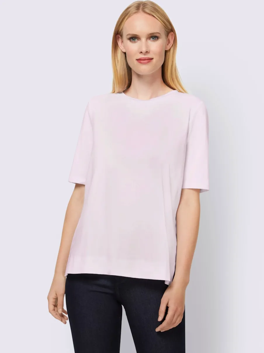 T-shirts manches courtes encolure ronde avec plis décoratifs
