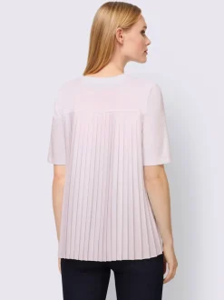 T-shirts manches courtes encolure ronde avec plis décoratifs