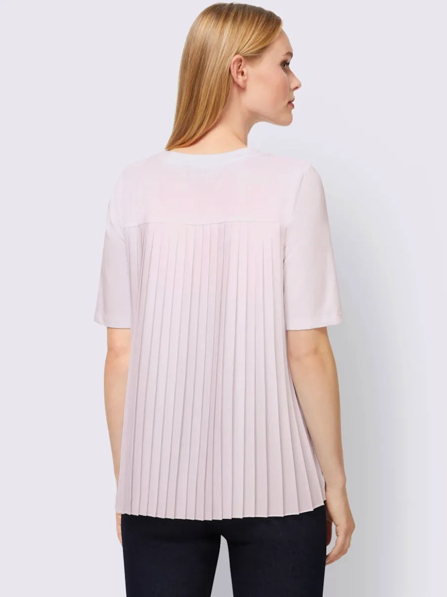 T-shirts manches courtes encolure ronde avec plis décoratifs