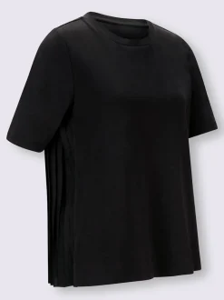 T-shirts manches courtes encolure ronde avec plis décoratifs