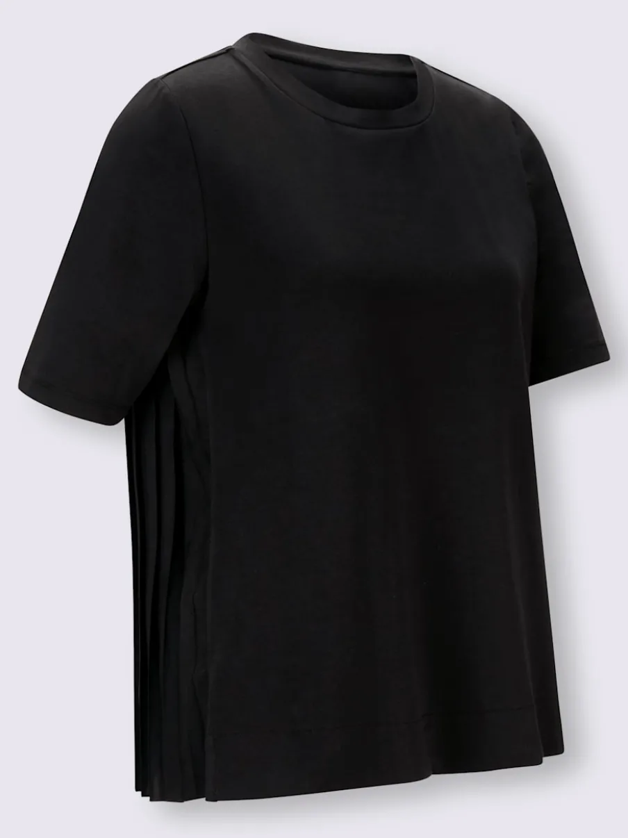 T-shirts manches courtes encolure ronde avec plis décoratifs