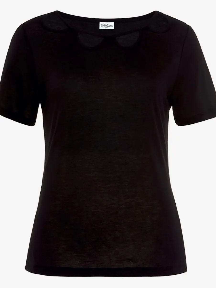 T-shirts à manches courtes encolure ronde avec découpes tendance