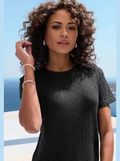 T-shirts à manches courtes en tricot fin ajouré