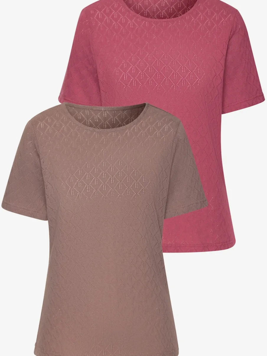 T-shirts à manches courtes en tricot fin ajouré
