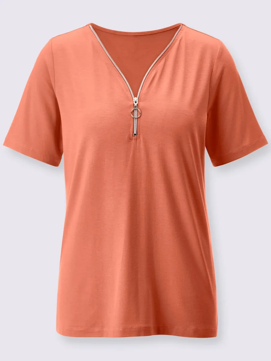 T-shirts à manches courtes en viscose Ecovero zippés