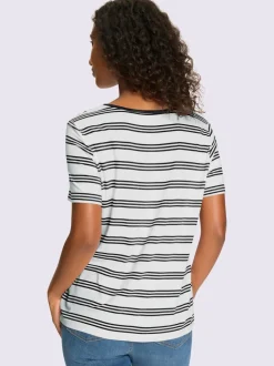 T-shirts à manches courtes rayés en viscose douce