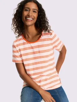 T-shirts à manches courtes rayés en viscose douce