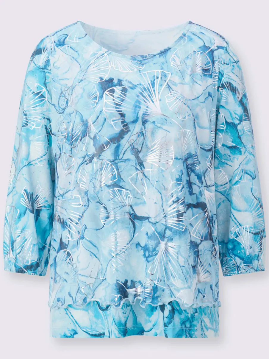 T-shirts à manches 3/4 en maille avec motifs floraux