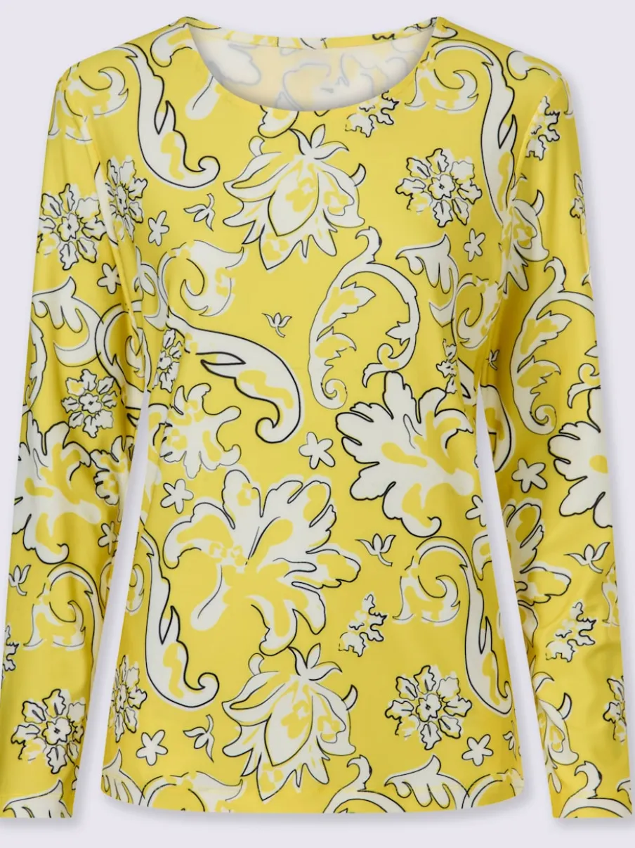 T-shirts à manches longues avec motif floral en polyester recyclé