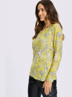 T-shirts à manches longues avec motif floral en polyester recyclé