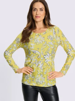 T-shirts à manches longues avec motif floral en polyester recyclé