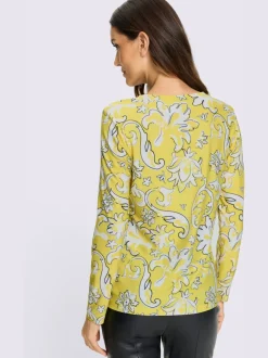 T-shirts à manches longues avec motif floral en polyester recyclé