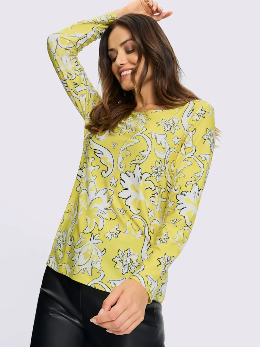 T-shirts à manches longues avec motif floral en polyester recyclé