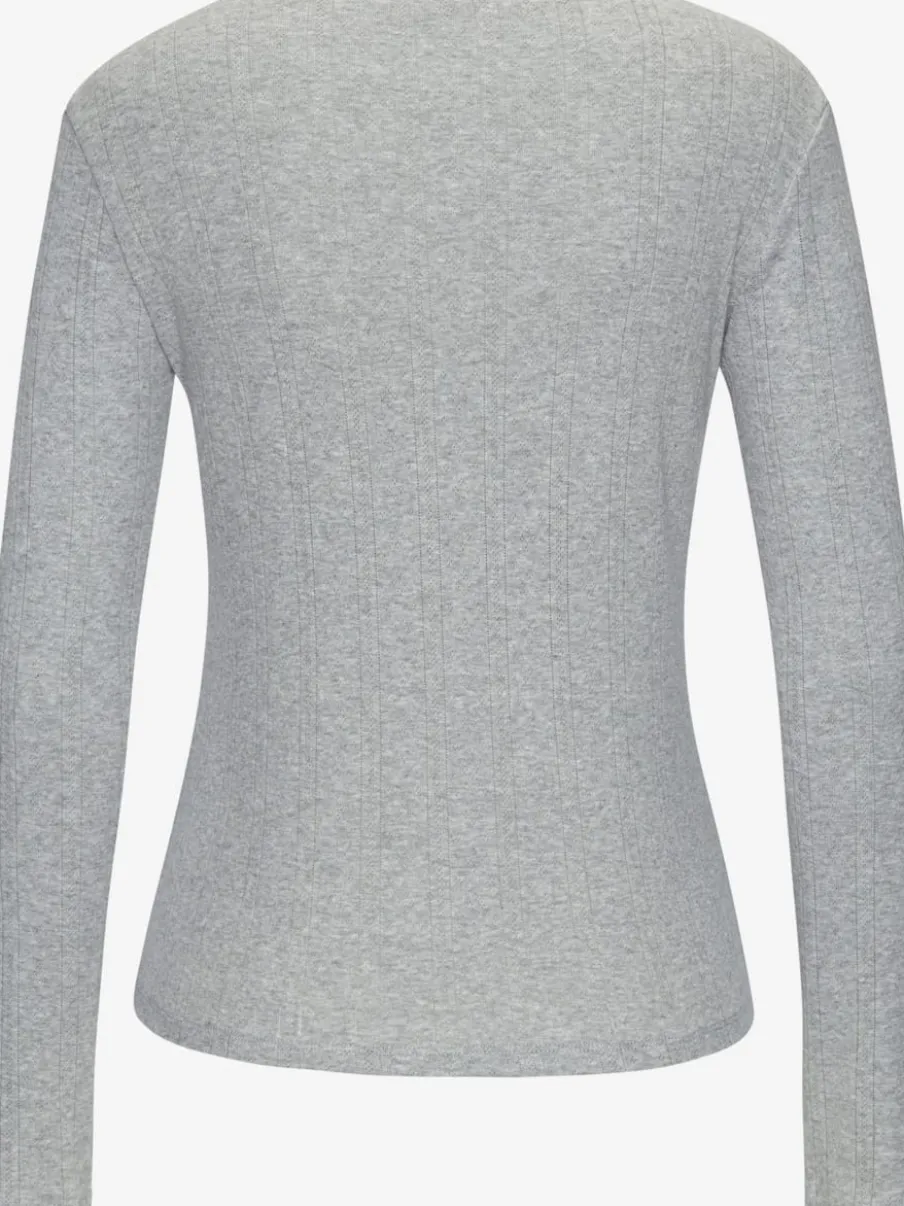 T-shirts à manches longues avec motif ajouré en dentelle