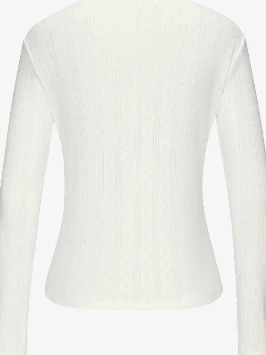 T-shirts à manches longues avec motif ajouré en dentelle