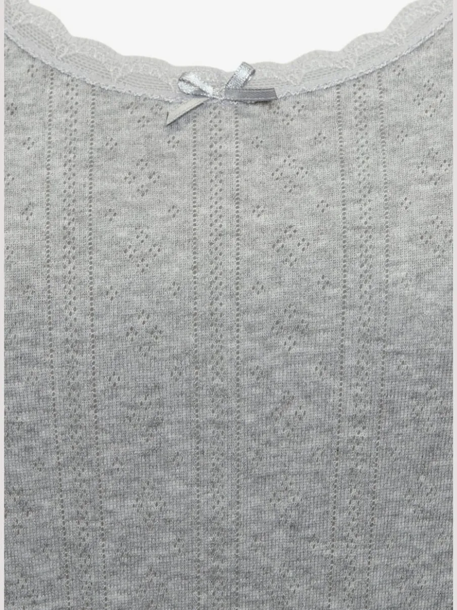 T-shirts à manches longues avec motif ajouré en dentelle