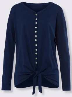 T-shirts à manches longues avec patte de boutonnage décorative