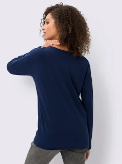T-shirts à manches longues avec patte de boutonnage décorative