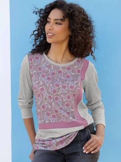 T-shirts à manches longues avec motif paisley texturé