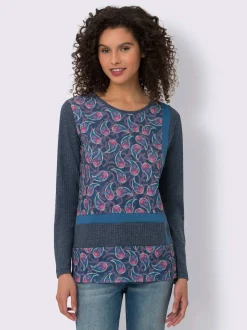 T-shirts à manches longues avec motif paisley texturé