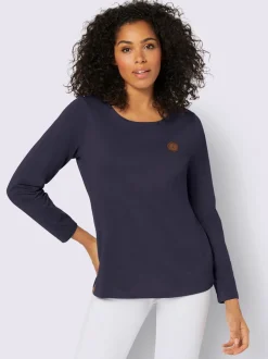 T-shirts manches longues en coton avec détails synthétiques
