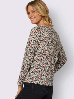 T-shirts à manches longues en coton motifs mille fleurs