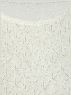 T-shirts manches longues en tricot fin ajouré coton