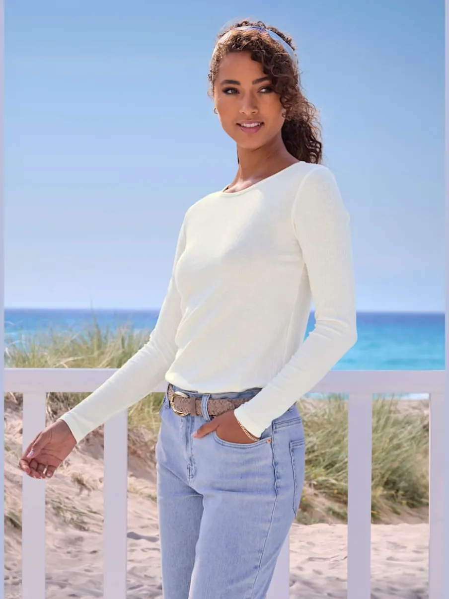T-shirts à manches longues en viscose et polyester recyclé