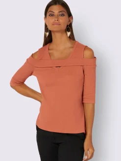 T-shirts à manches mi-longues avec découpes tendance aux épaules
