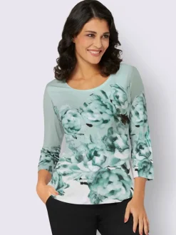 T-shirts à manches 3/4 ornés de motifs floraux brillants