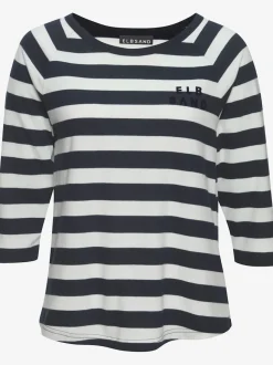 T-shirts à manches 3/4 rayés avec logo imprimé