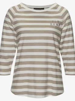 T-shirts à manches 3/4 rayés avec logo imprimé