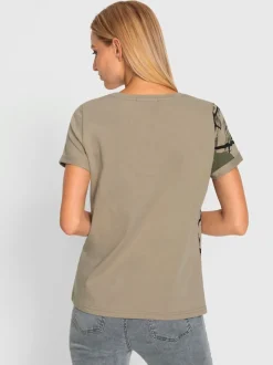 T-shirts à motifs floraux avec encolure ronde et manches courtes