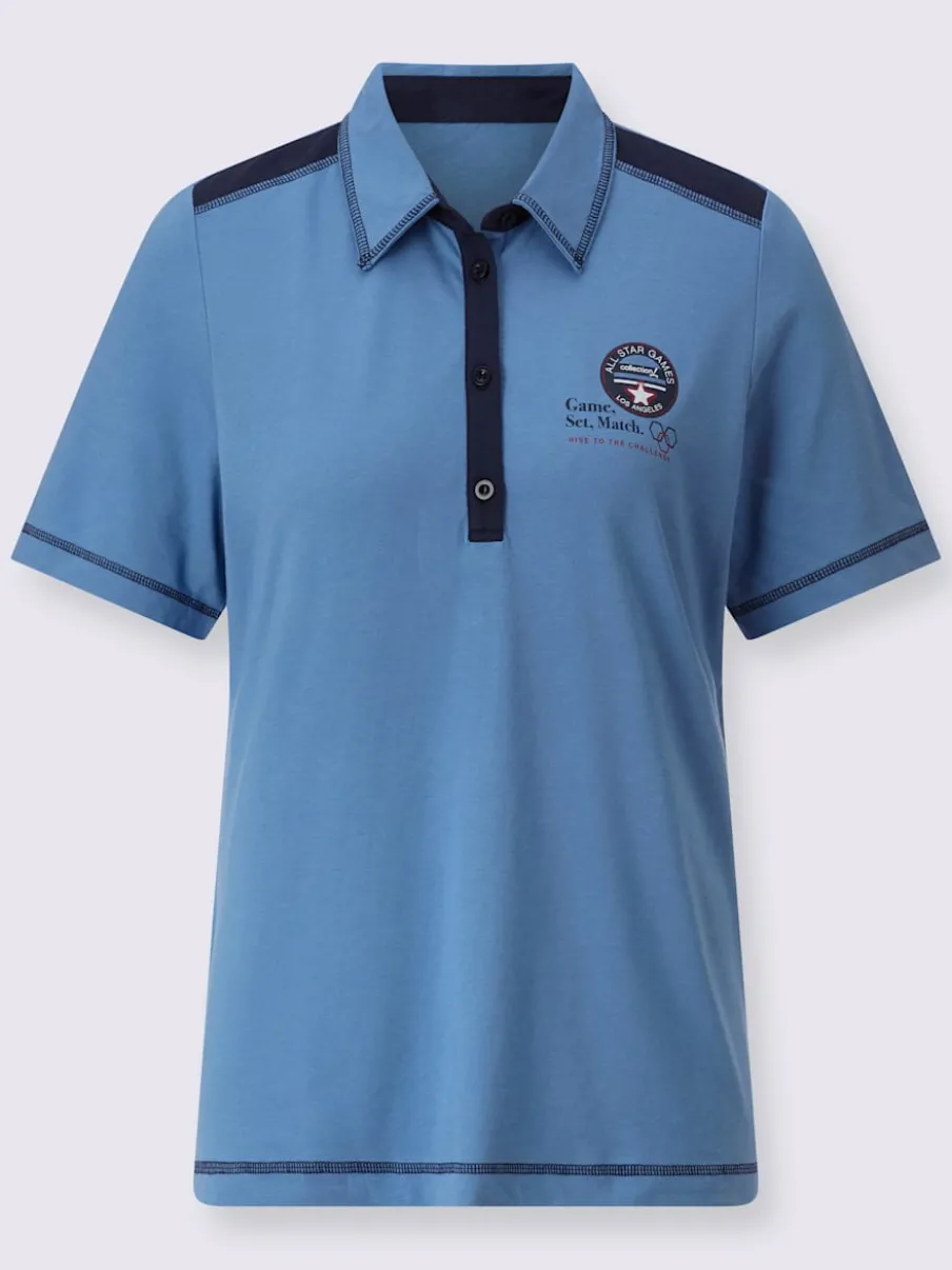 T-shirts polyvalents avec imprimé multicolore et col polo