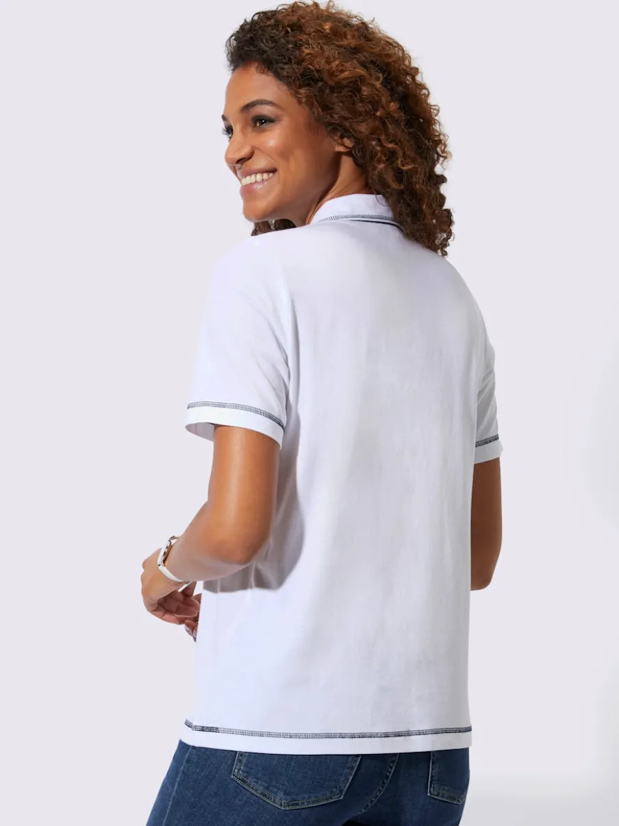 T-shirts polyvalents avec imprimé multicolore et col polo