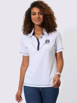 T-shirts polyvalents avec imprimé multicolore et col polo