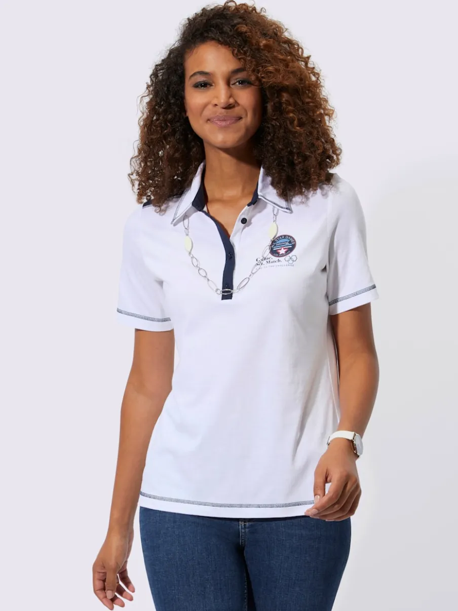 T-shirts polyvalents avec imprimé multicolore et col polo